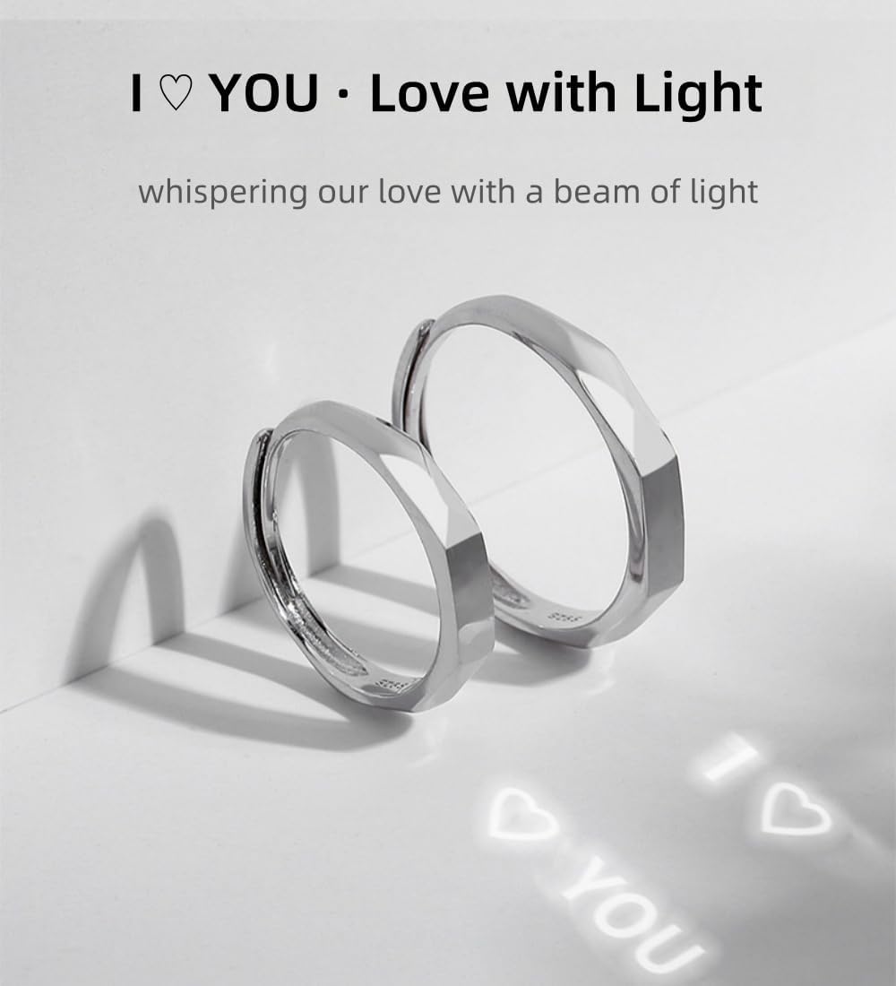 Sterling Silver Love Shadow Rings