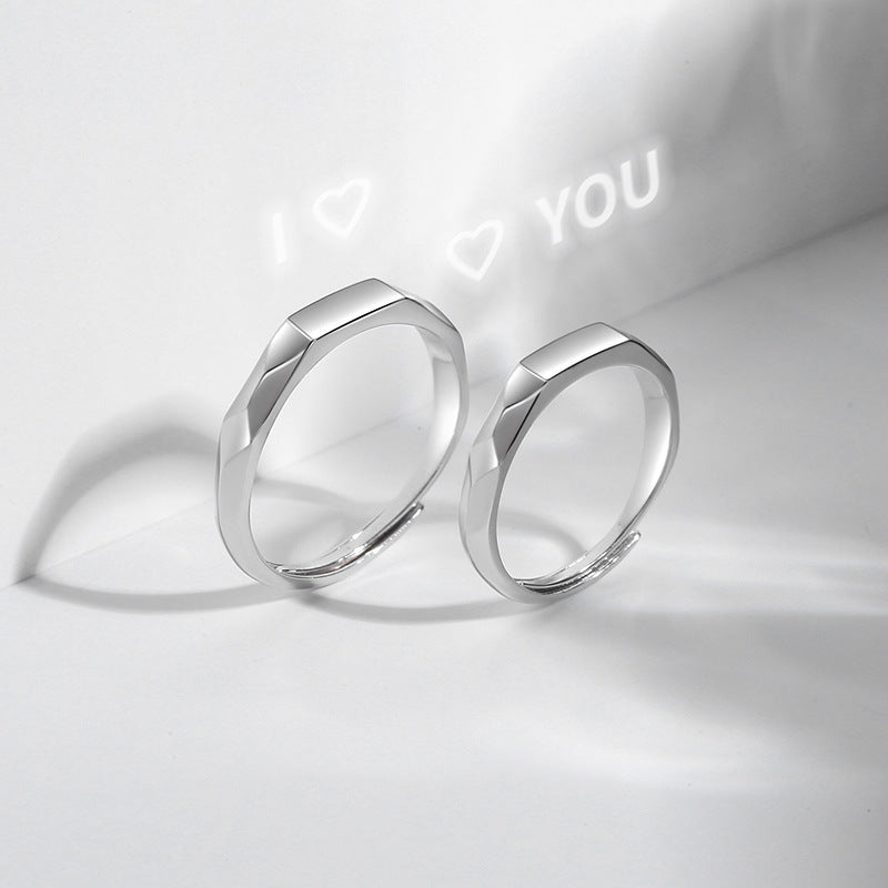 Sterling Silver Love Shadow Rings