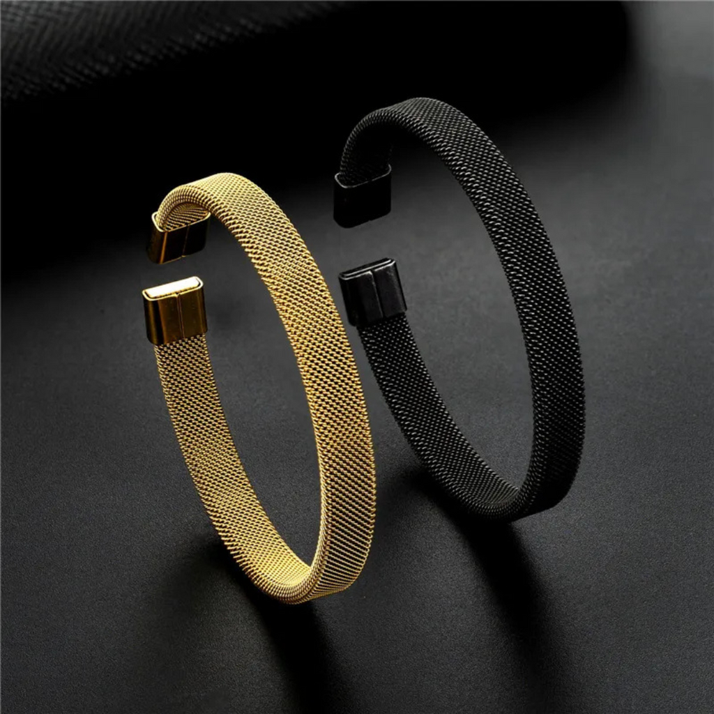 Stainless Steel Mesh Open Cuff Bracelet