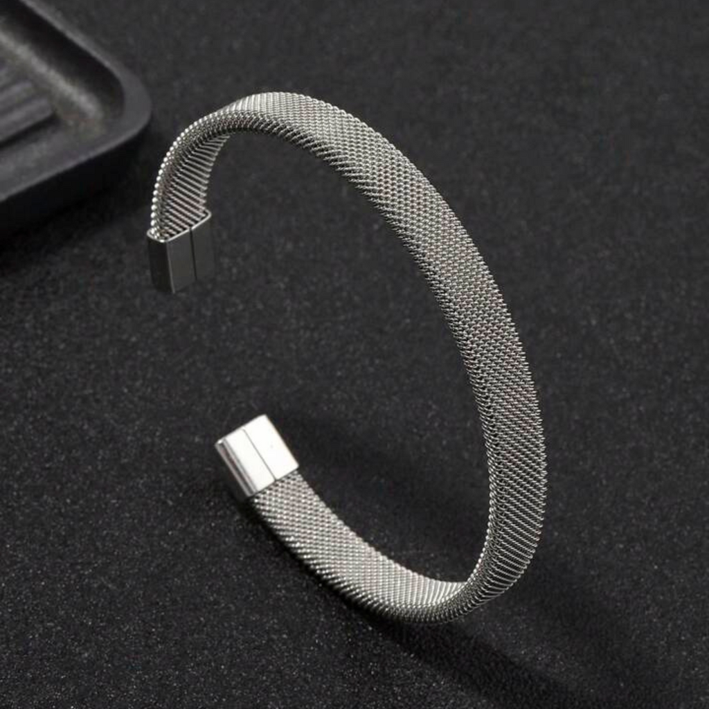 Stainless Steel Mesh Open Cuff Bracelet
