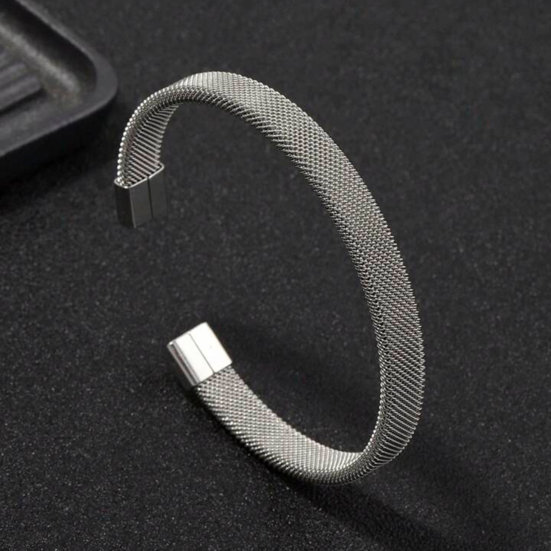 Stainless Steel Mesh Open Cuff Bracelet