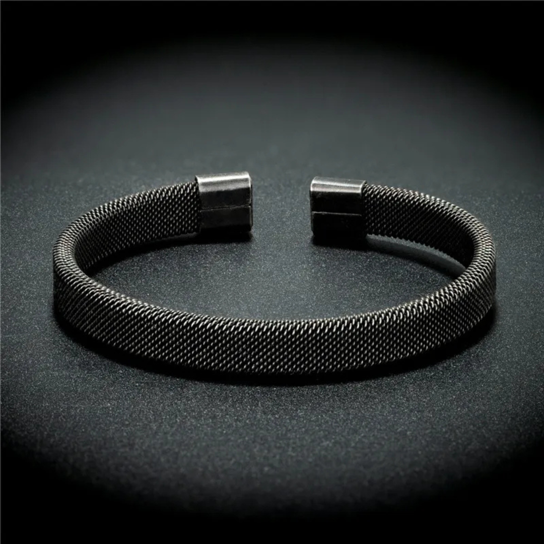 Stainless Steel Mesh Open Cuff Bracelet
